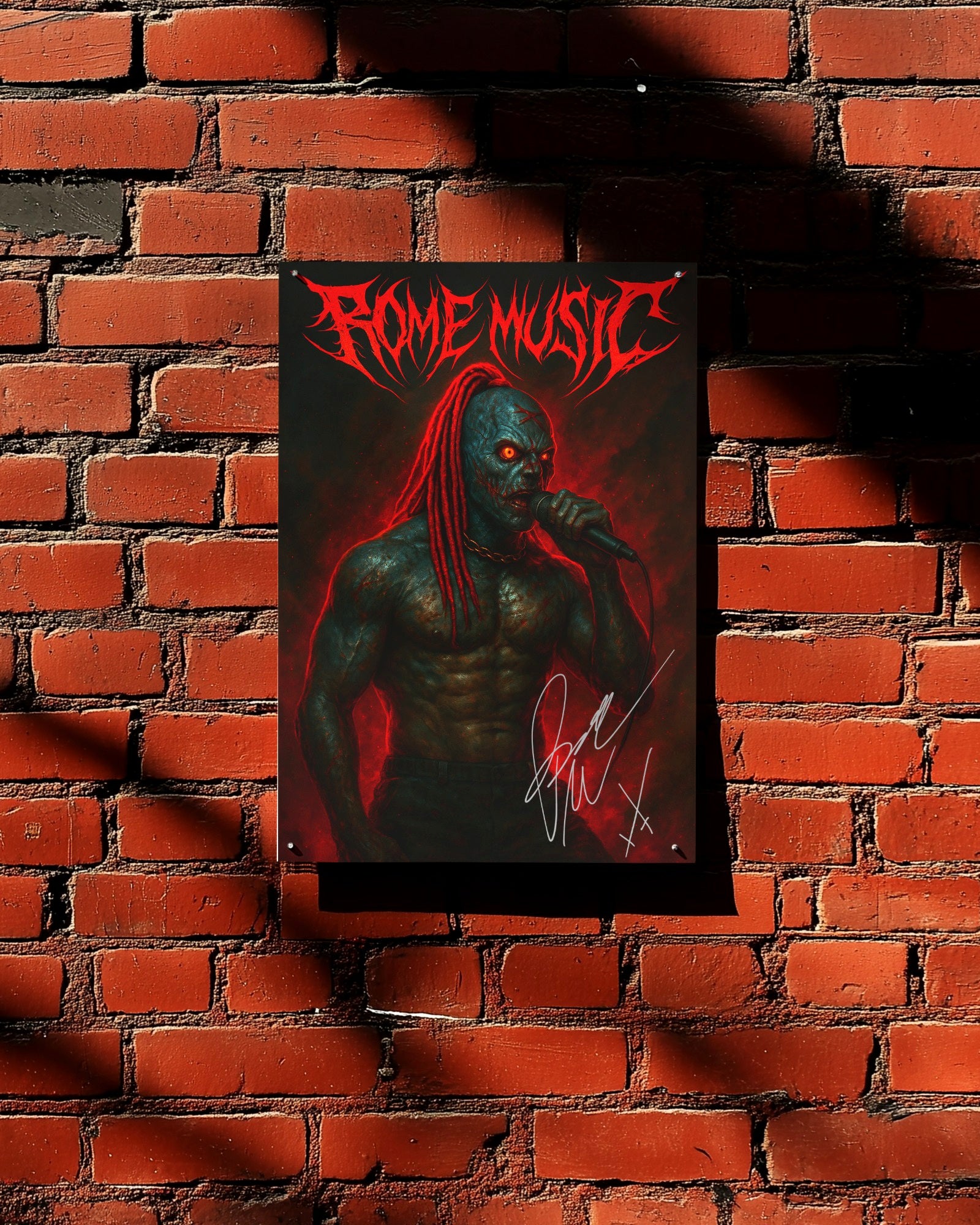 Autographed Rome Music "Executioner Mask" poster🔥