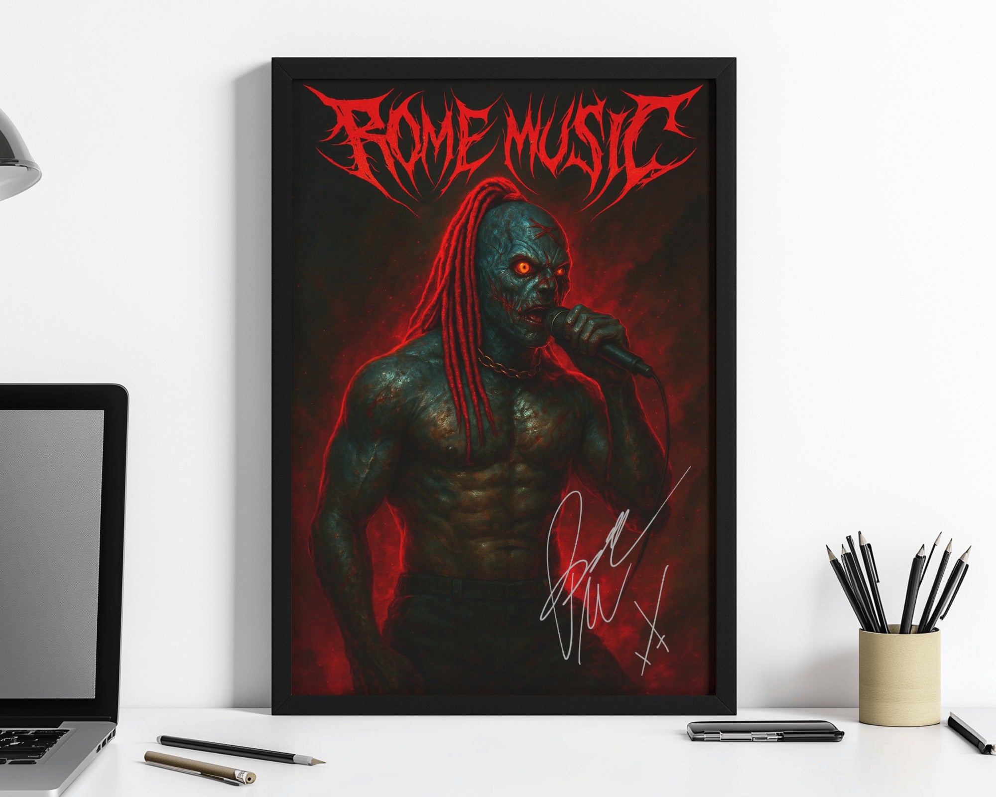 Autographed Rome Music "Executioner Mask" poster🔥